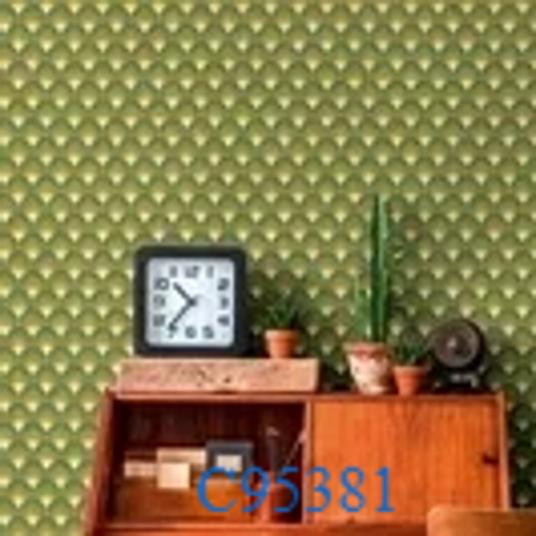 Behang patroon Retro Vibes - Pauwenogen
