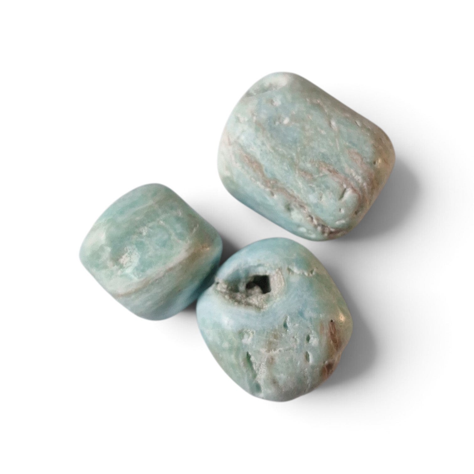 Calciet Caribbean blue knuffelsteen (mt 3)