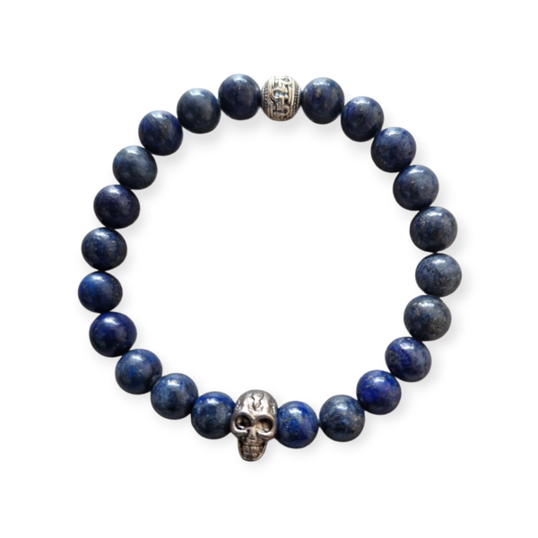 Mannen - kralenarmband met detail Lapis Lazuli