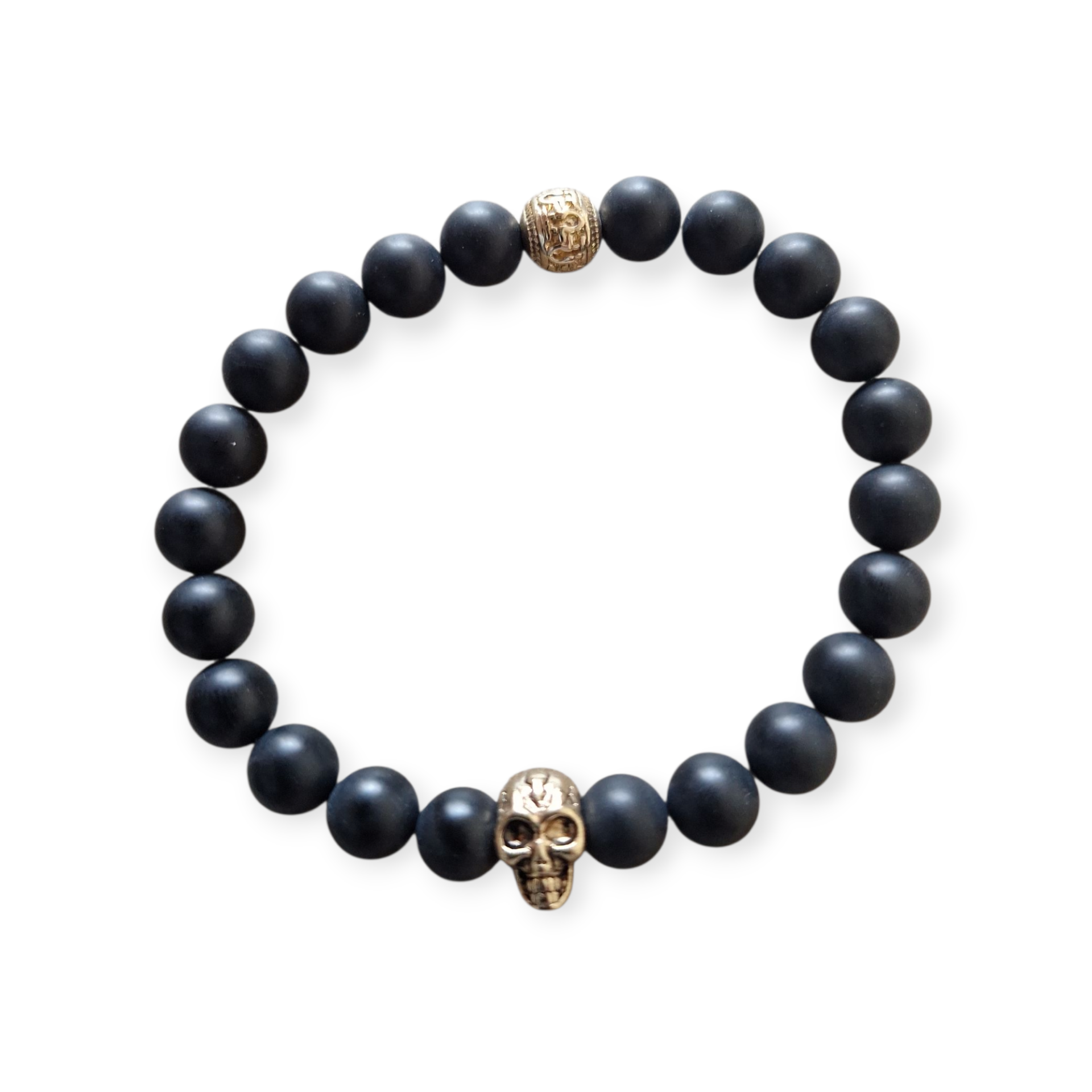 Mannen - kralenarmband met detail Shungiet
