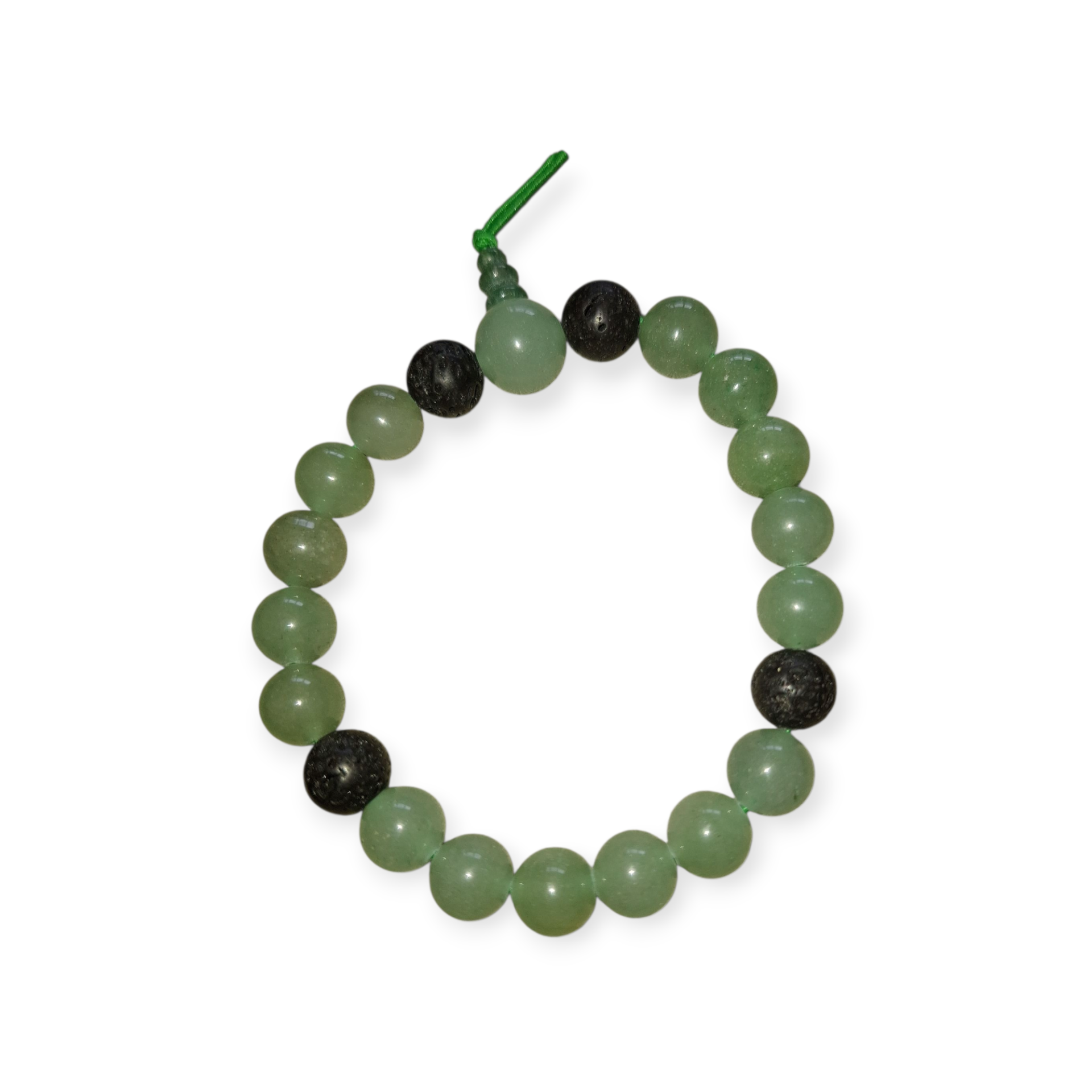 Mannen - Powerbead armband Groene Aventurijn/Lava (21cm)