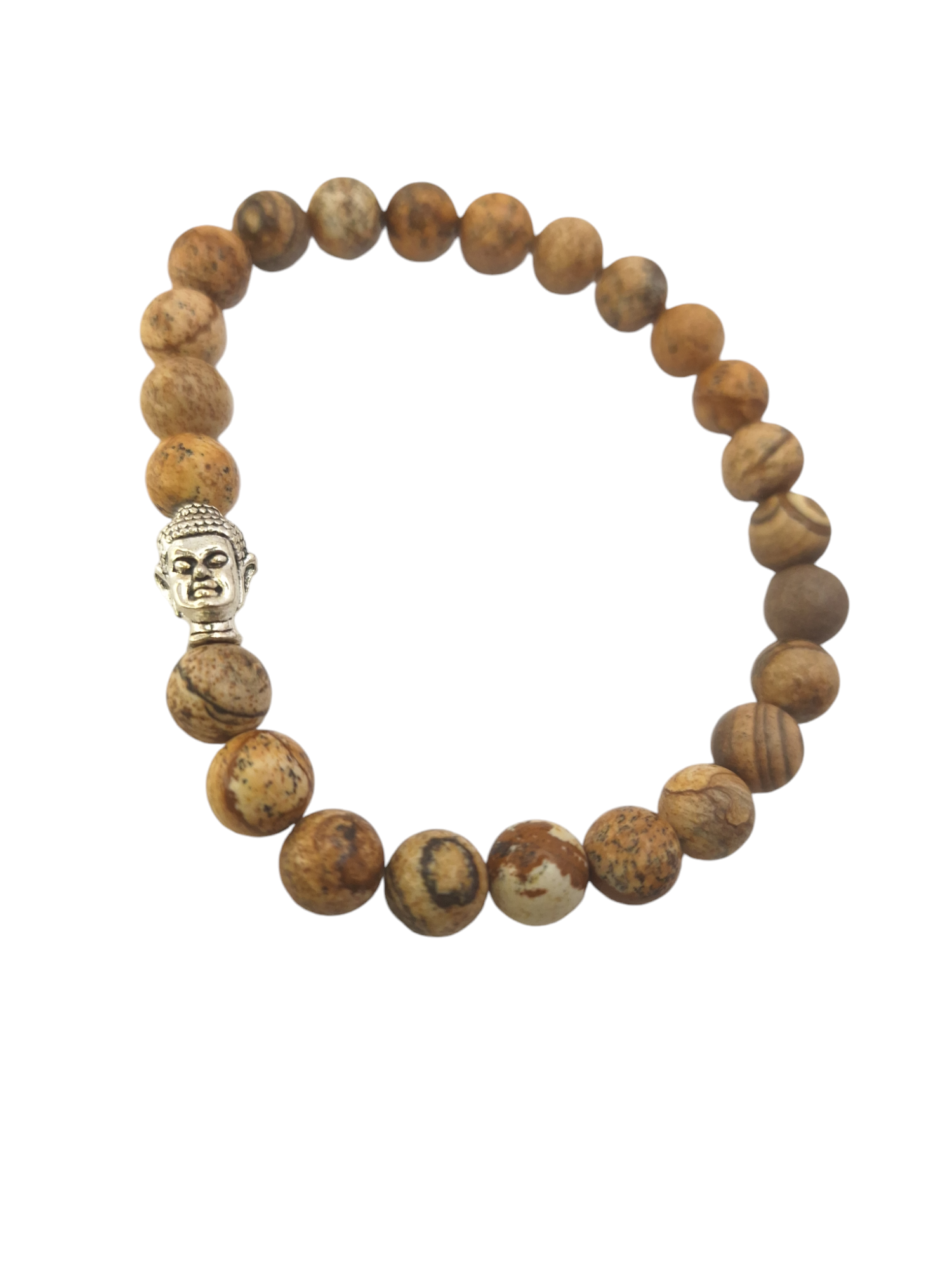 Mannen - Jaspis landschap kralenarmband Boeddha