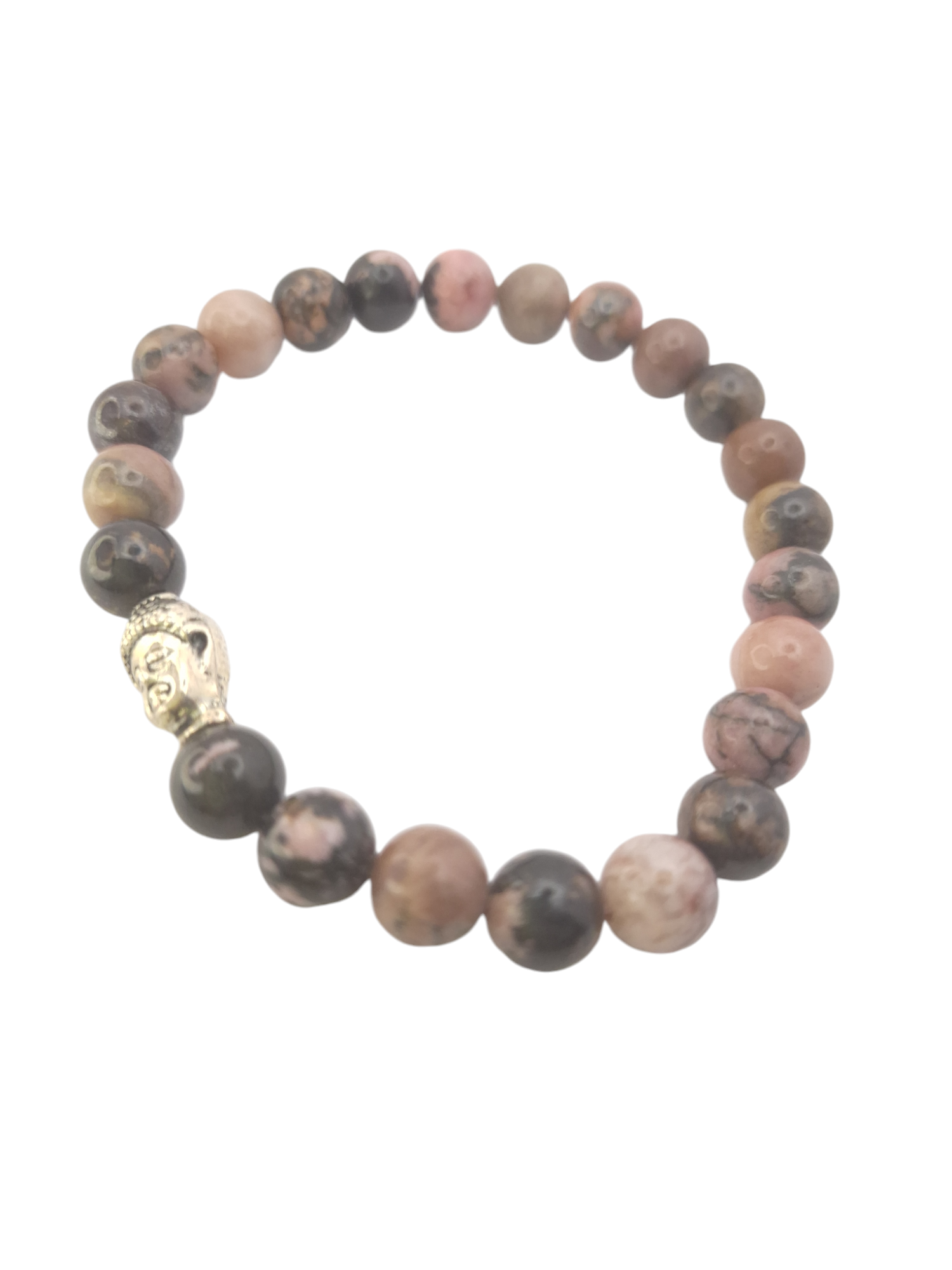 Mannen - Rhodoniet kralenarmband Boeddha