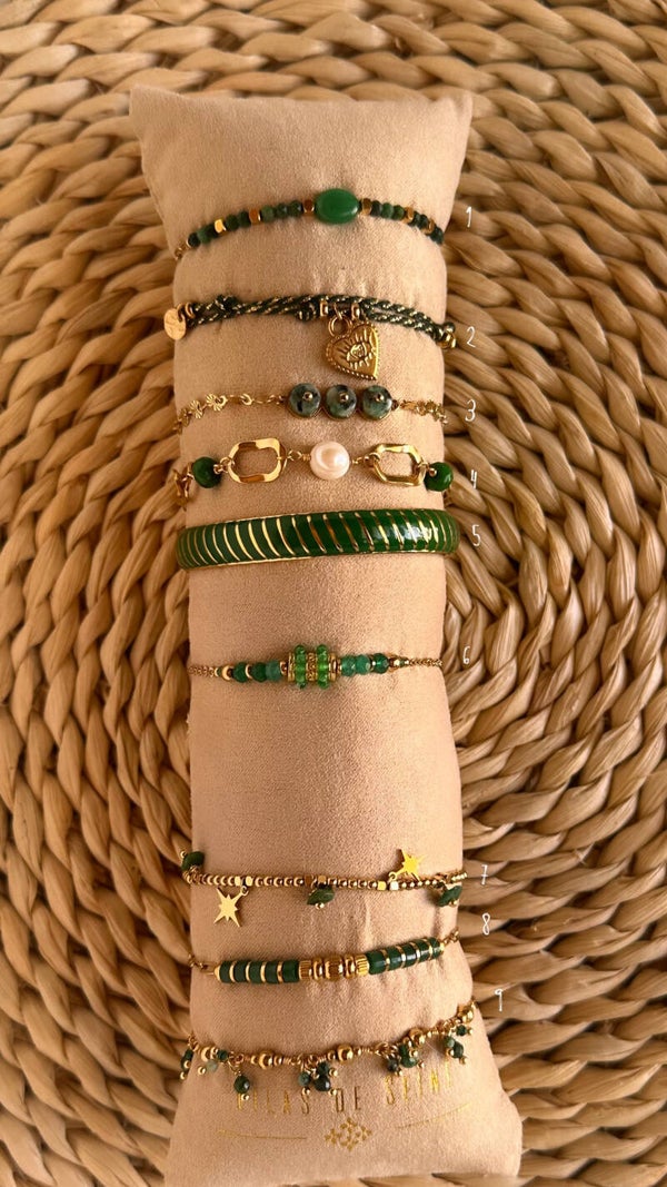 Bracelets en acier inoxydable - Vert
