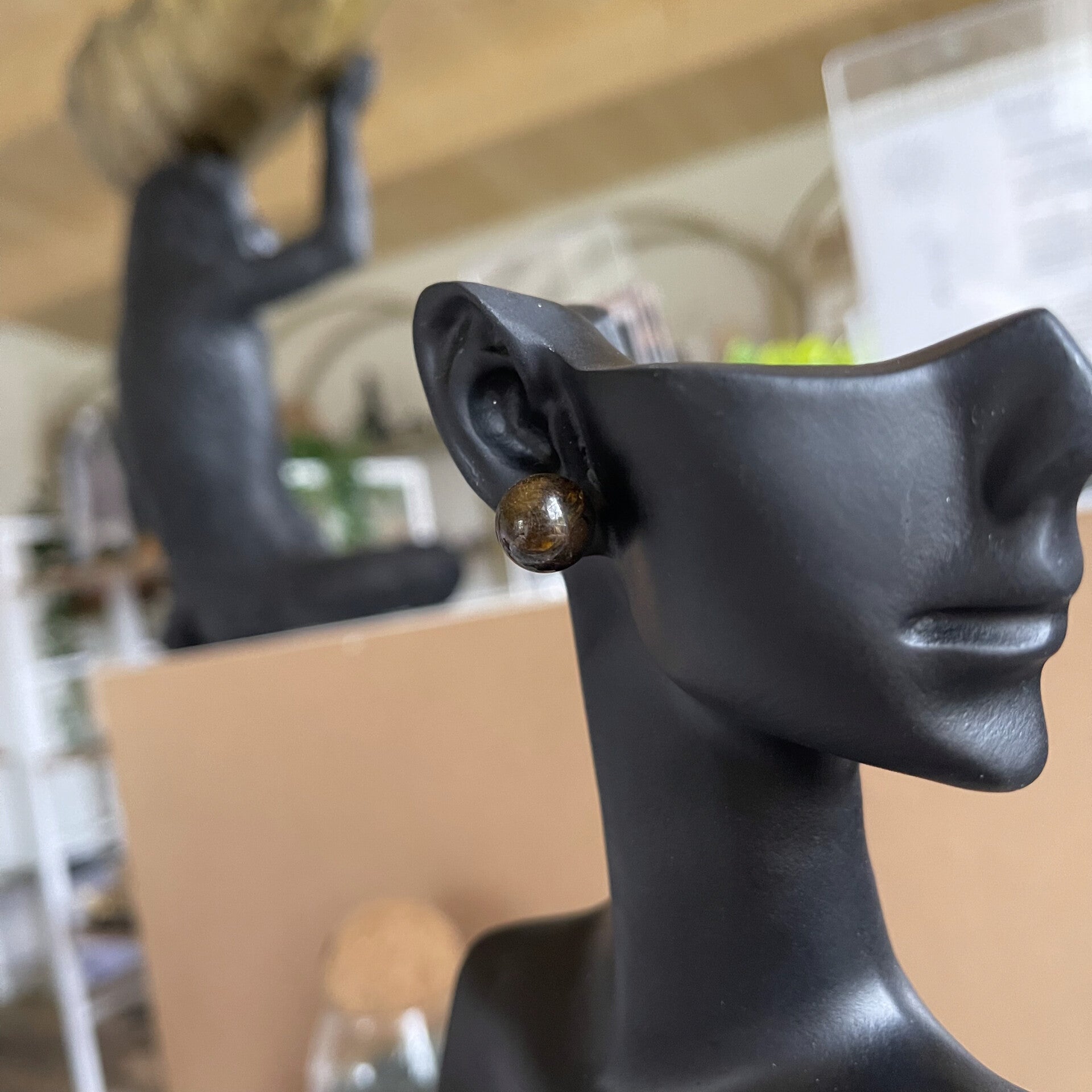 Boucles d'oreilles perles - Oeil de tigre