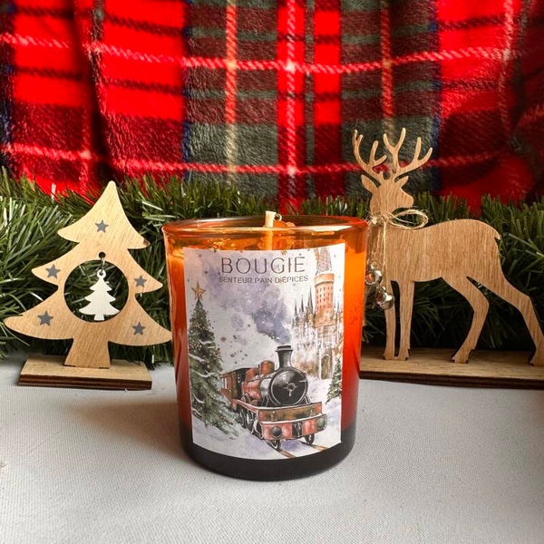 Bougie de Noël : Train express du Père Noël