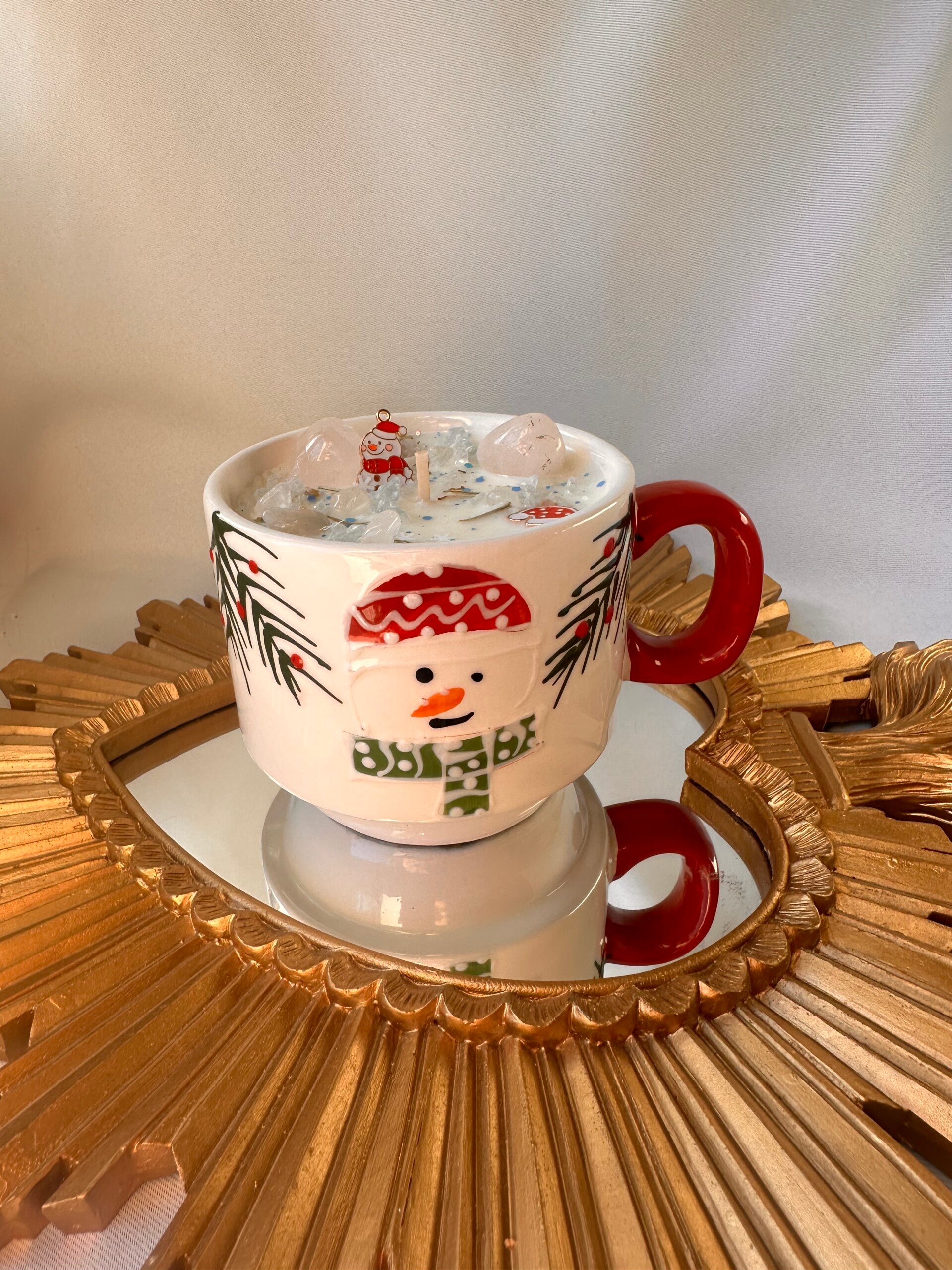 Bougie bonhomme de neige - Coton