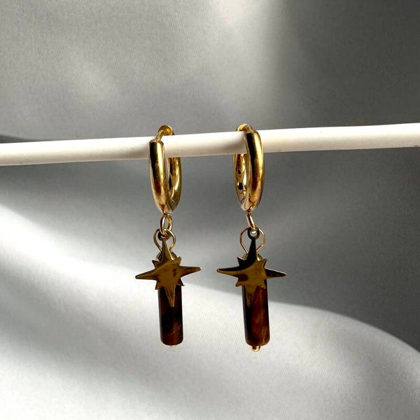 Boucles d’oreilles pierres & symboles