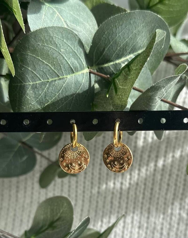 Boucles d’oreilles astres cercle