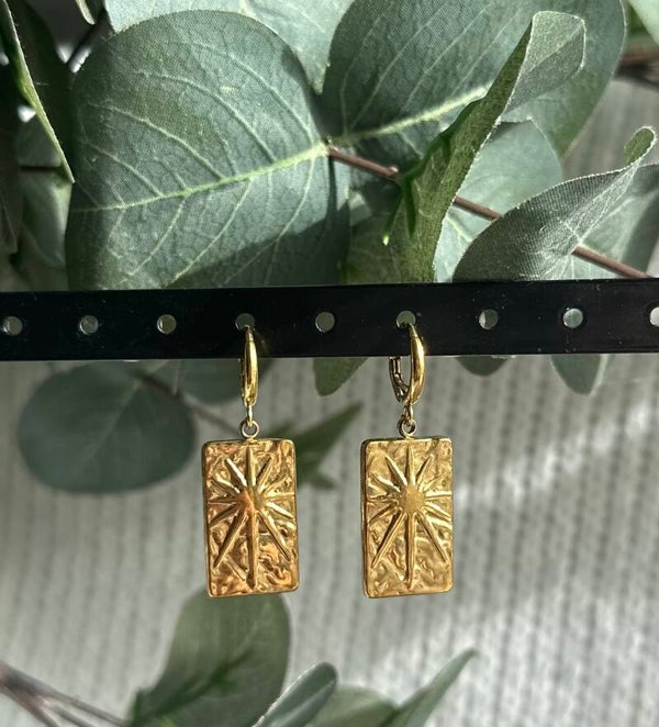 Boucles d’oreilles grande Carte & Soleil