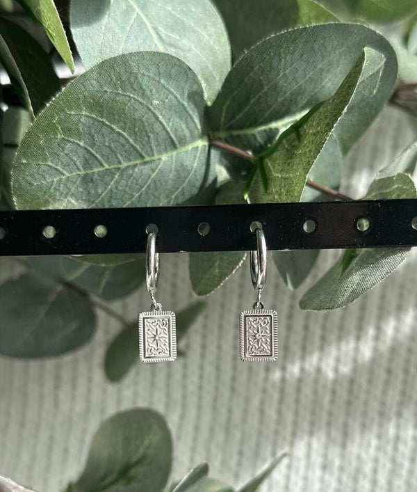 Boucles d’oreilles Mini carte Oracle argenté