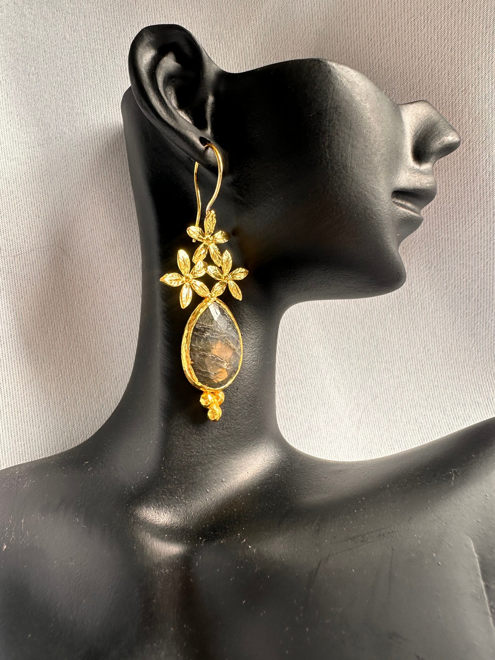 Boucles d’oreilles en Labradorite