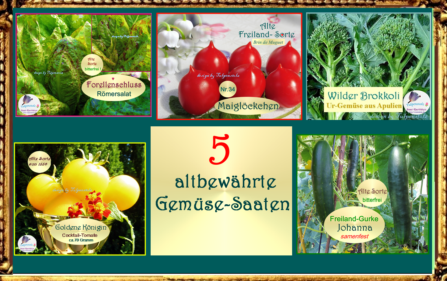Set historische Gemüsesorten Tulpenstolz Saatraritäten
