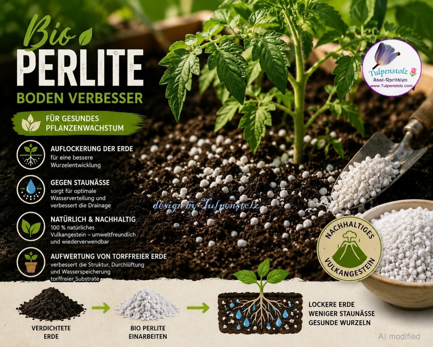 Bio Agrar Perlite Tulpenstolz Bodenverbesserer