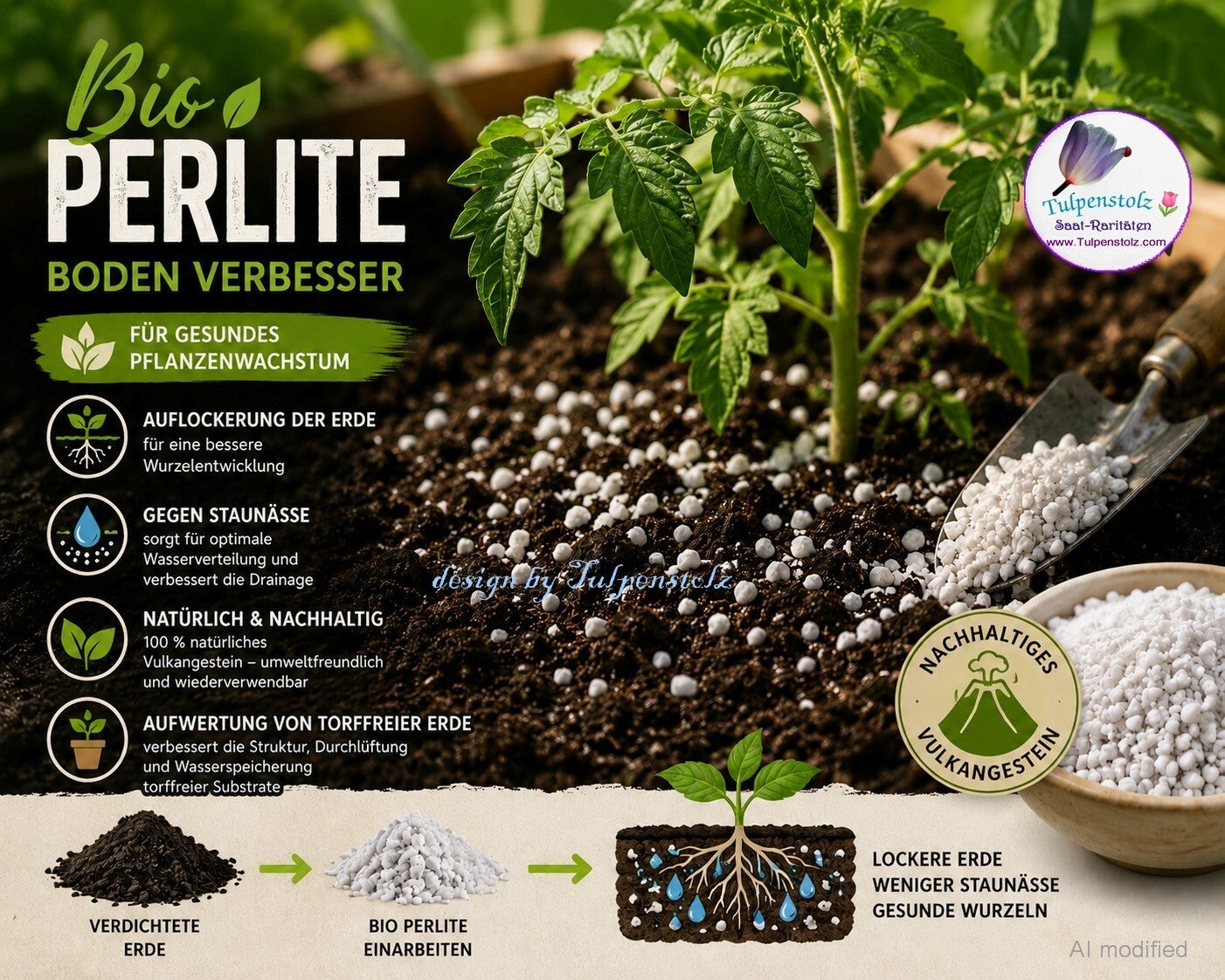 Bio Agrar Perlite Tulpenstolz Bodenverbesser
