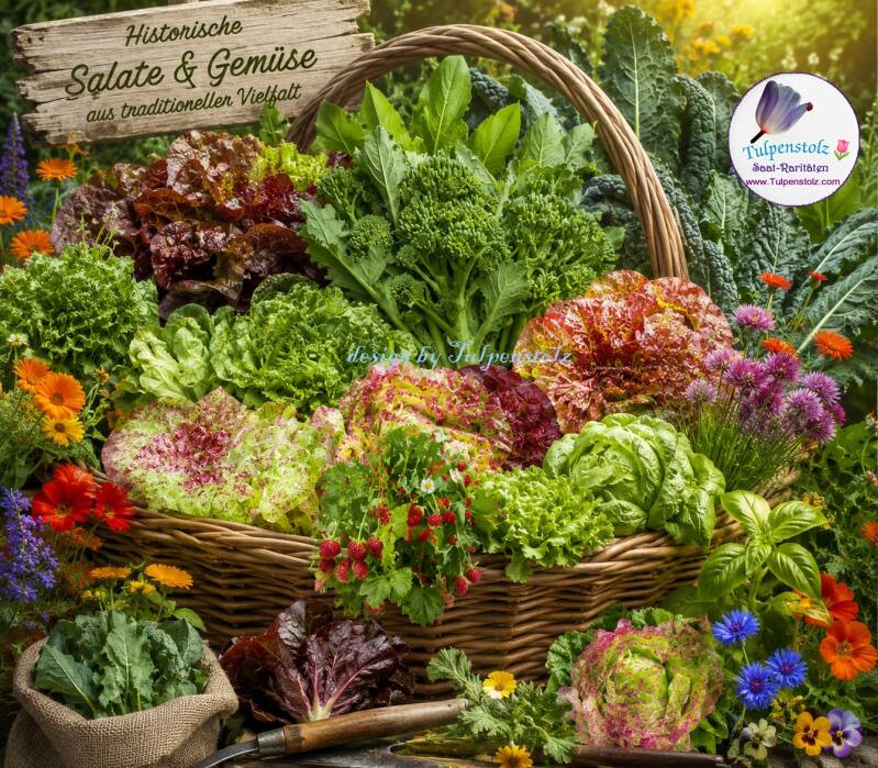 Tulpenstolz Saat Raritäten alte Sorten Salat Gemüse samenfest