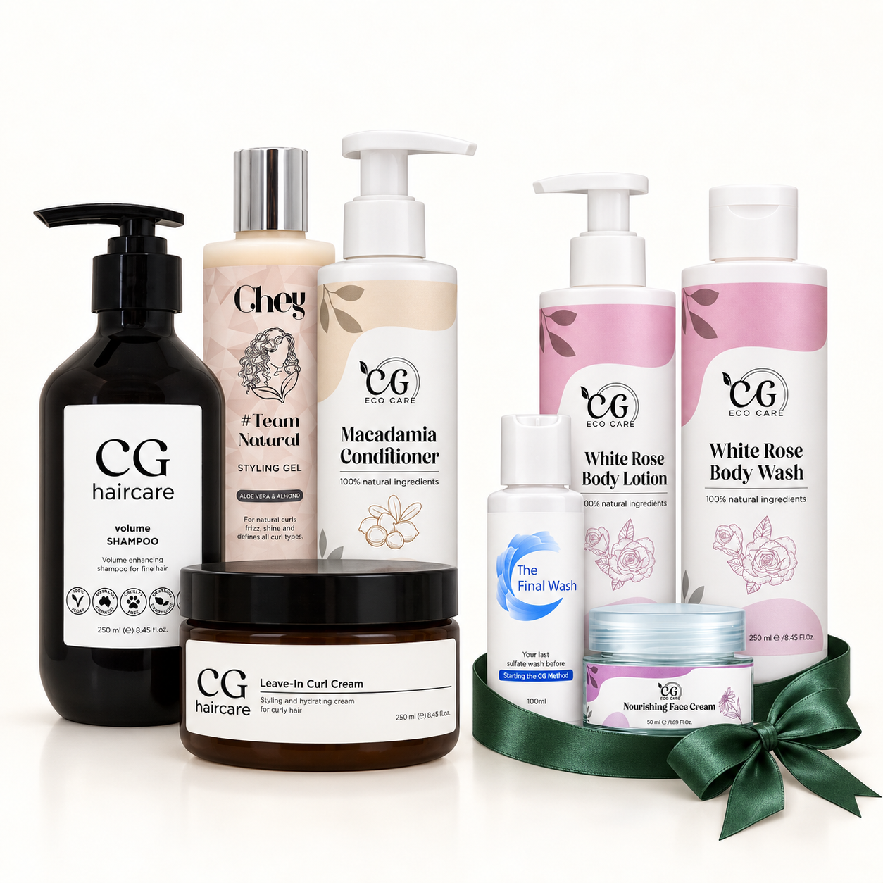 CGhair pakket met vier haarproducten en vier cadeaus