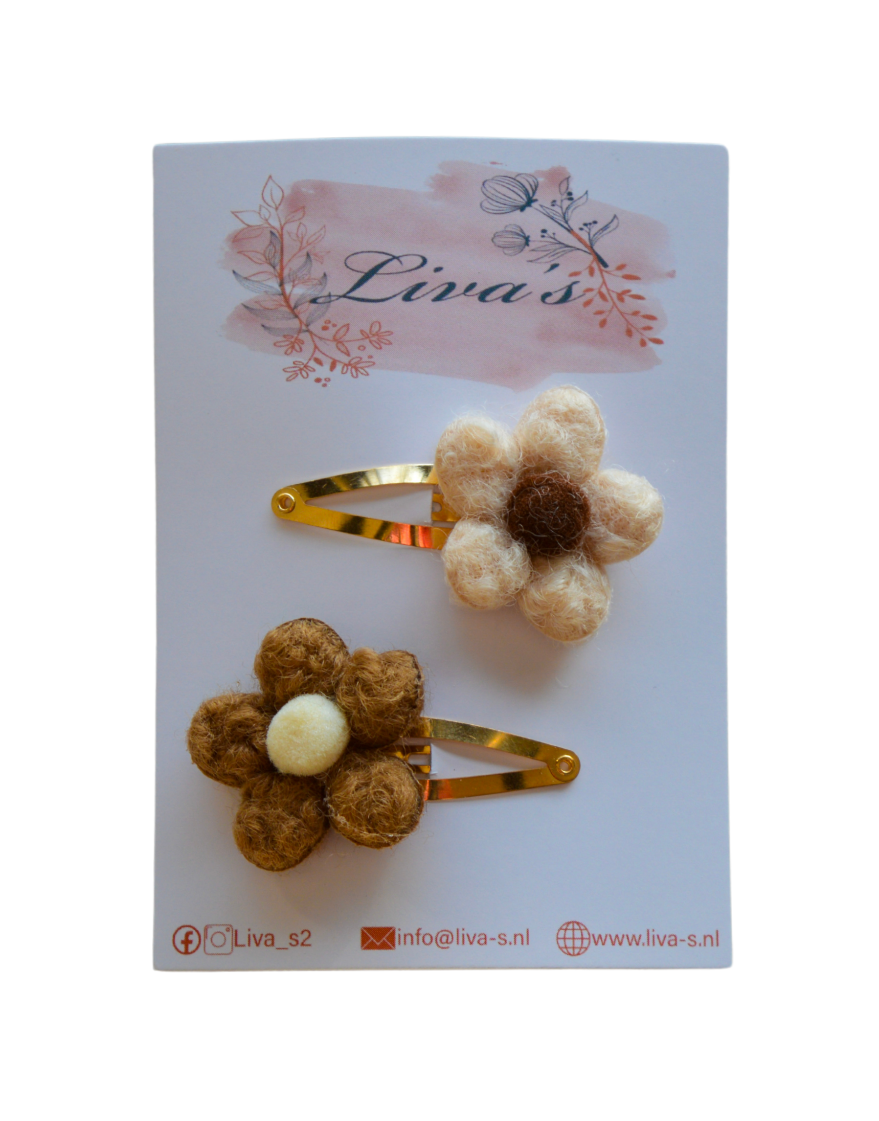 Teddy bloem | Bruin/beige