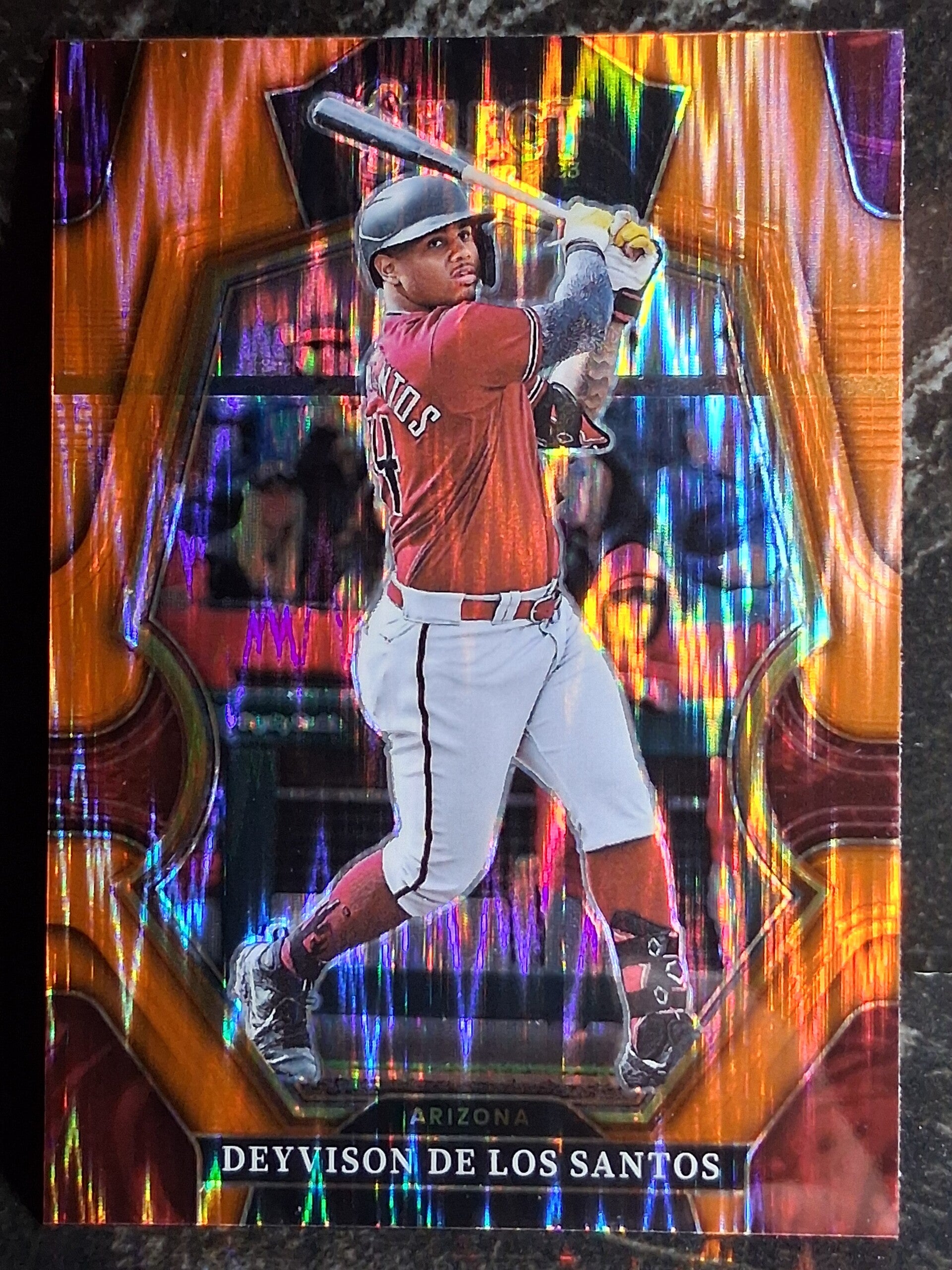 Deyvison de los Santos 2023 Panini Select Baseball Premier Level #116 flash orange