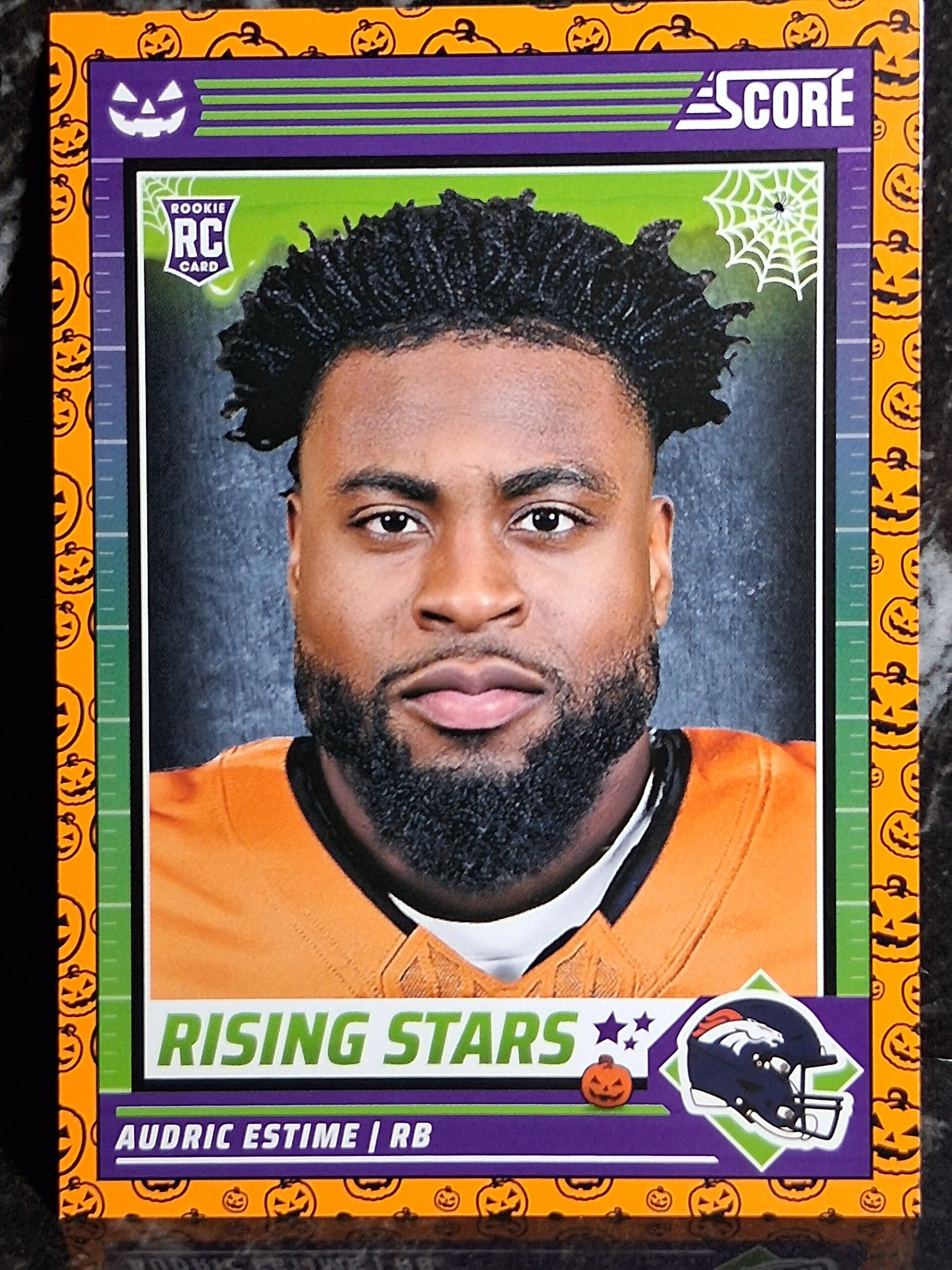 Audric Estime【RC】Orange Pumpkins Rookie RC 2024 Score A Treat Card 2 Denver Broncos