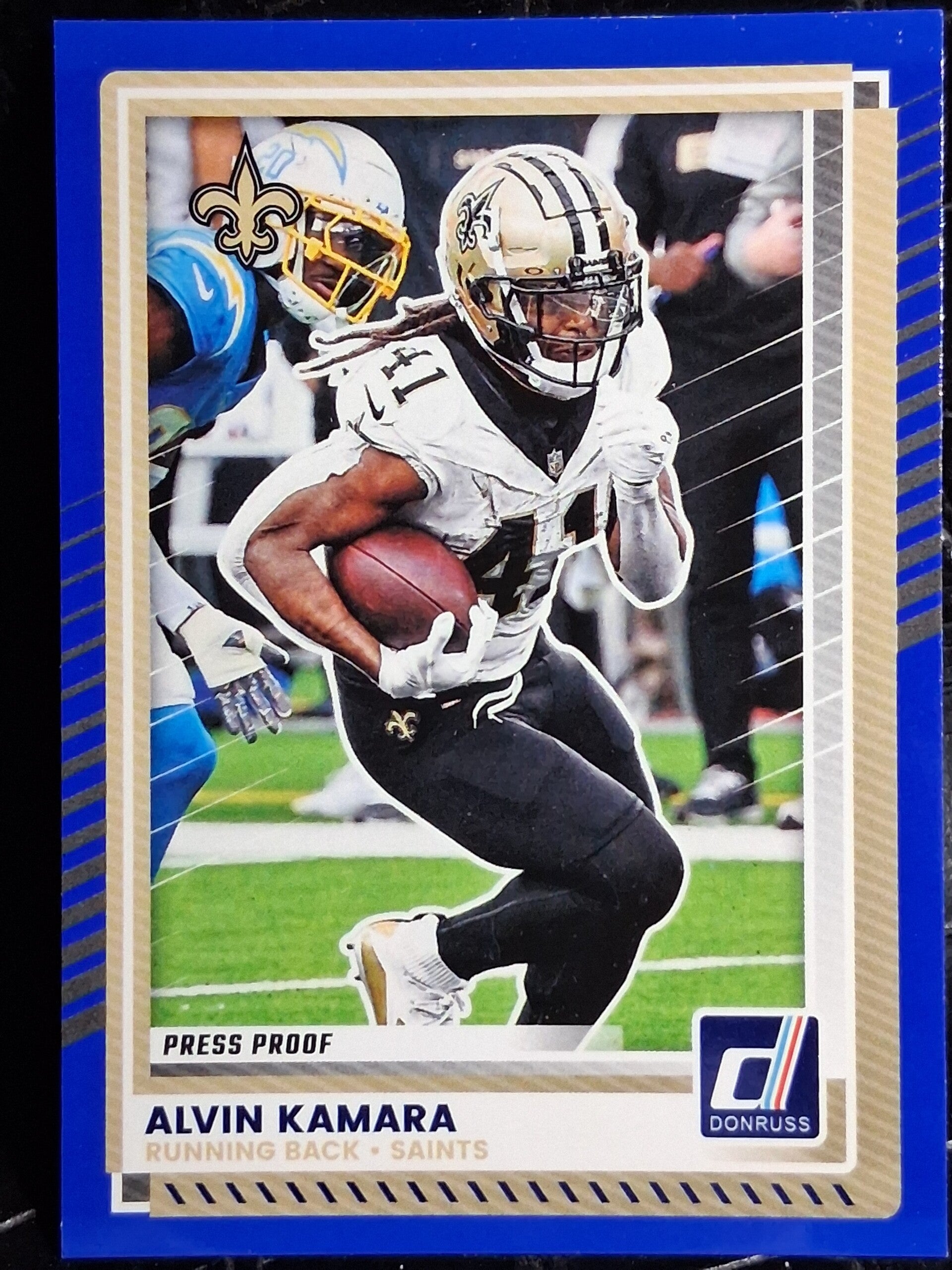 Alvin Kamara 2025 Donruss Press Proof.