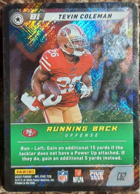 Tevin Coleman #C62  2020  NFL five