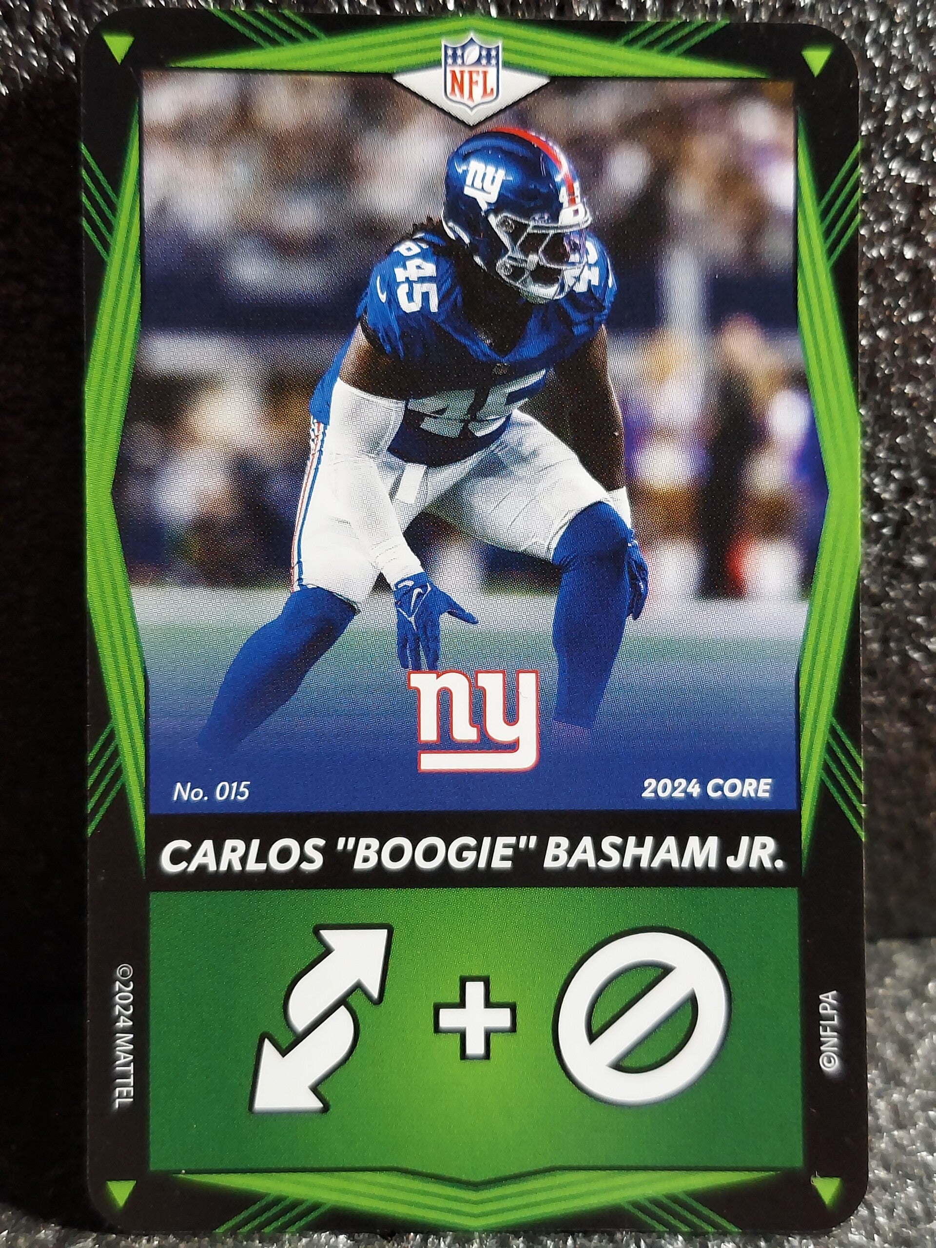 Carlos "Boogie" Basham Jr. 2024 UNO Elite Core Edition - Green #015 Giants