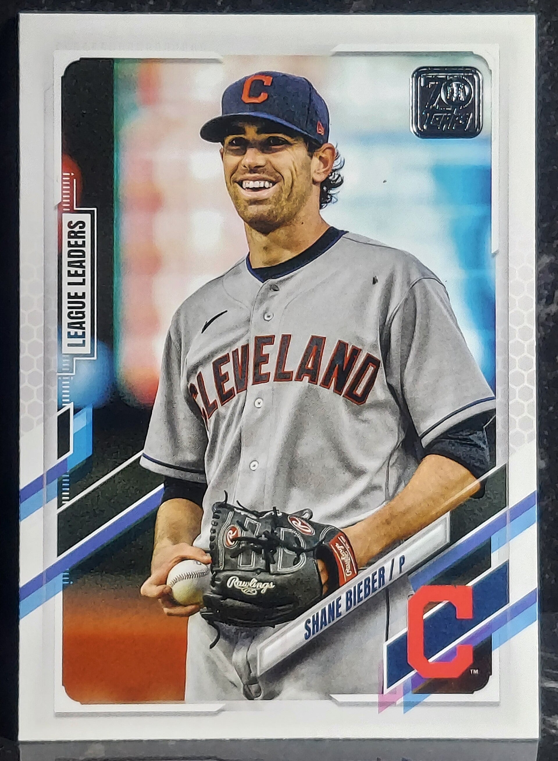 Shane Bieber 2021 Topps Series 1 League Leaders Card #90