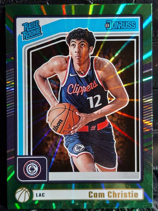 Cam Christie【RC】2024 -25 Panini Donruss Holo Green Lazer #241 LA Clippers