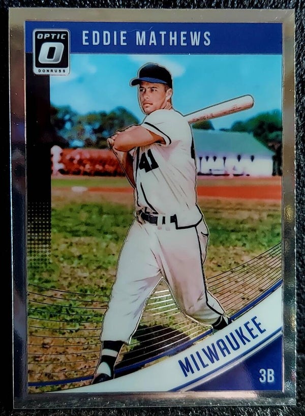 Eddie Mathews 2018 Donruss Optic #69 HOF Milwaukee Braves Baseball Card