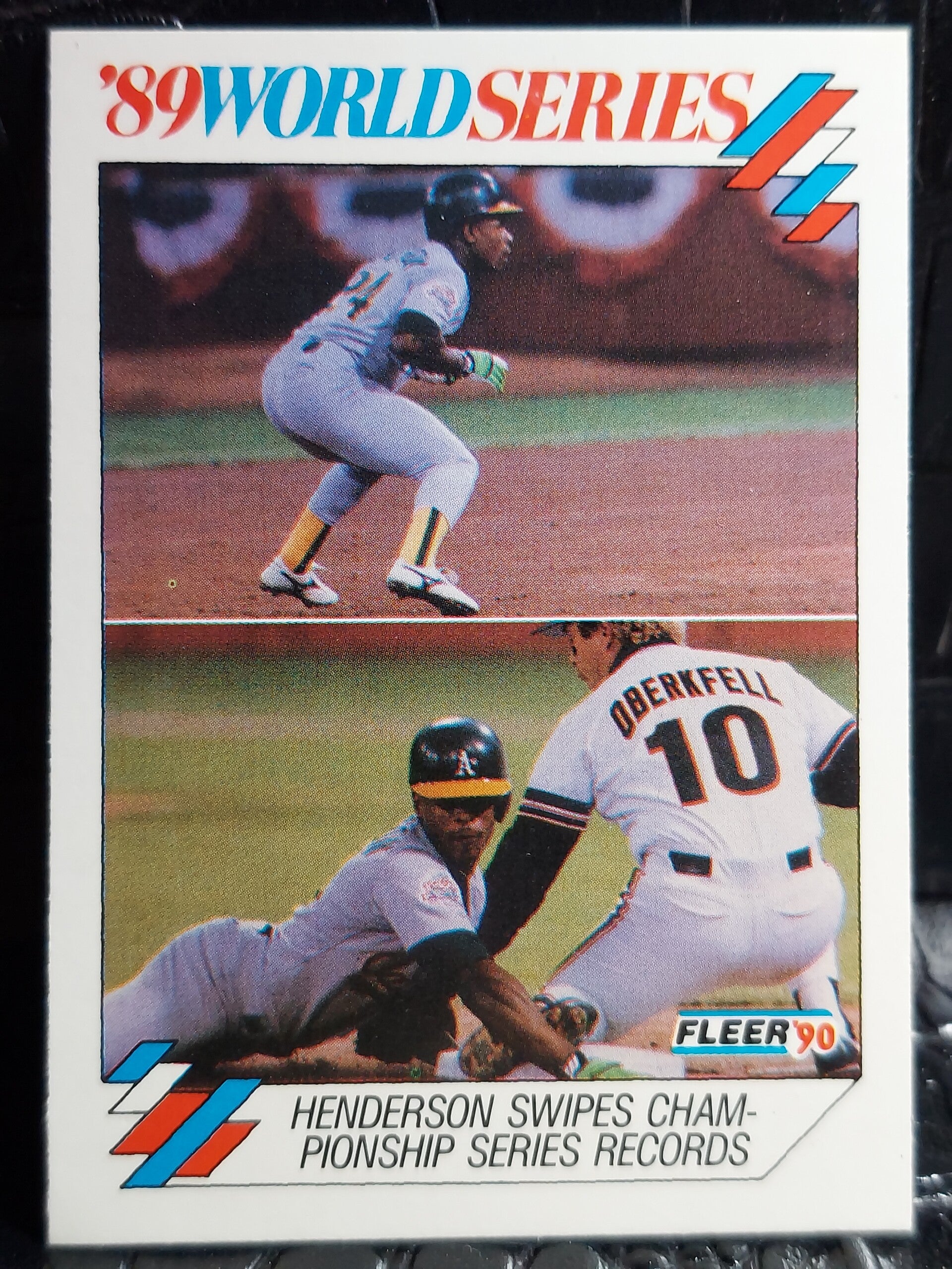 Rickey Henderson 1990 Fleer World Series #11 of 12 Oakland Athletics