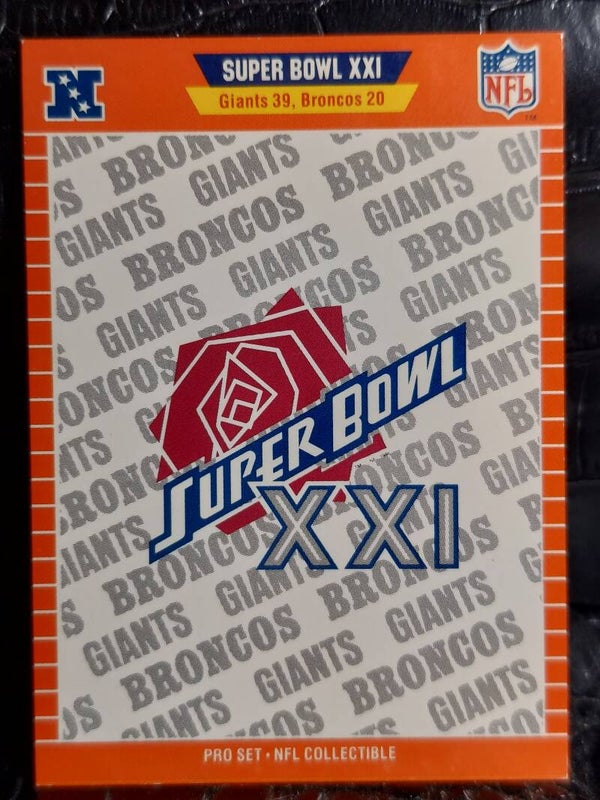Super Bowl 1989 Pro Set SB Logos XXI Giants /Broncos