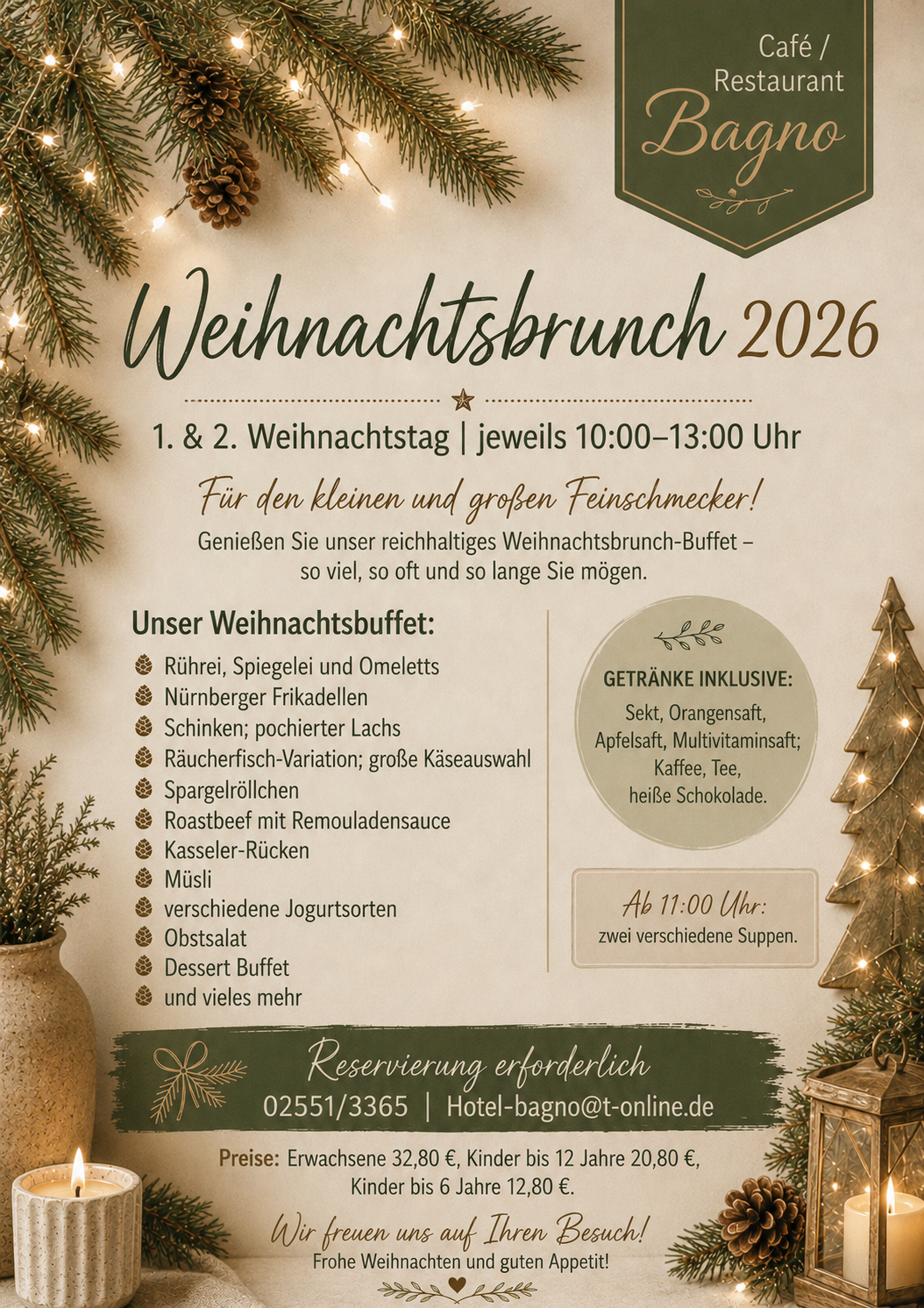am 1. Weihnachstag sind wir ausgebucht