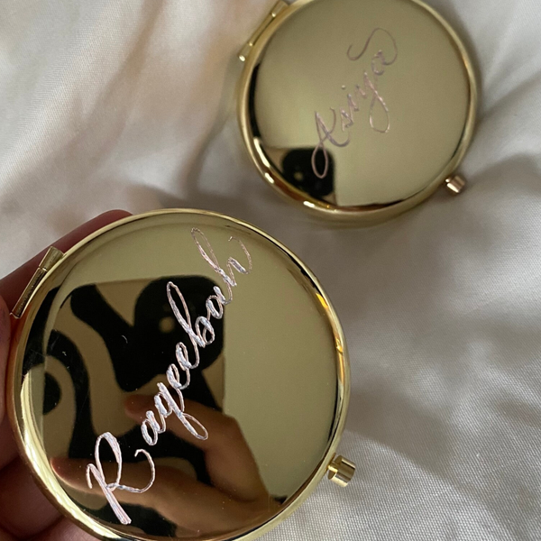 Hand Engraved Mirror Compact