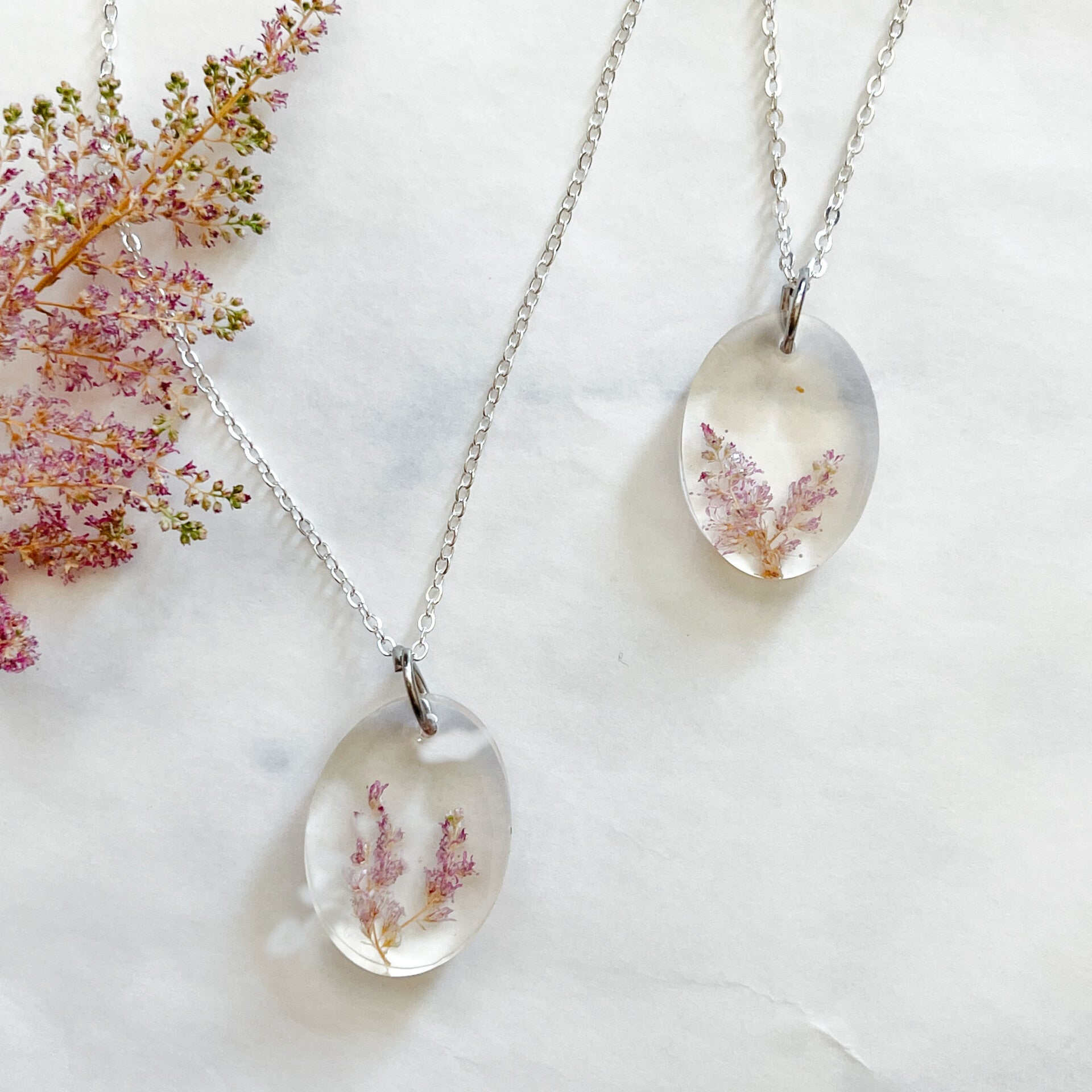 Ovale ketting 'Pink Dust'
