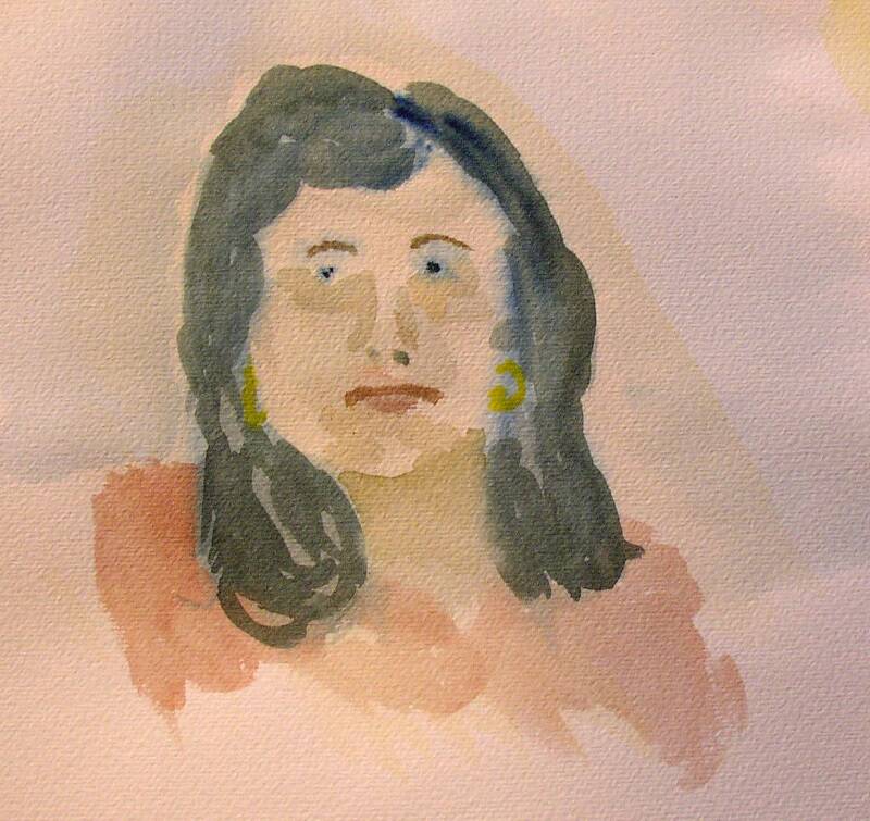 aquarel portret van een vrouw