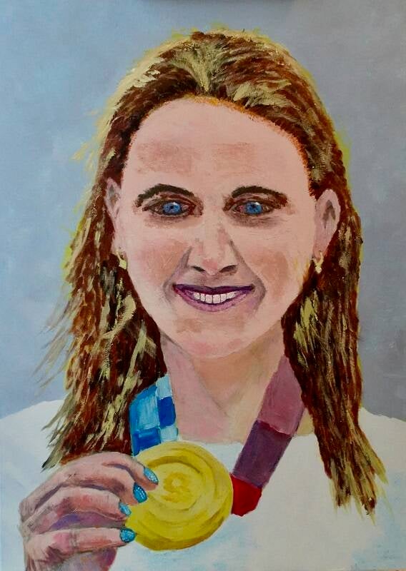 Annemiek van Vleuten (wielrennen)  na het winnen van de gouden olympische medaille in Seoul.