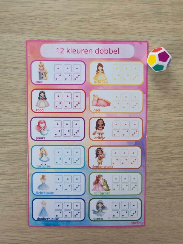 A5 12 kleurendobbel prinsessen