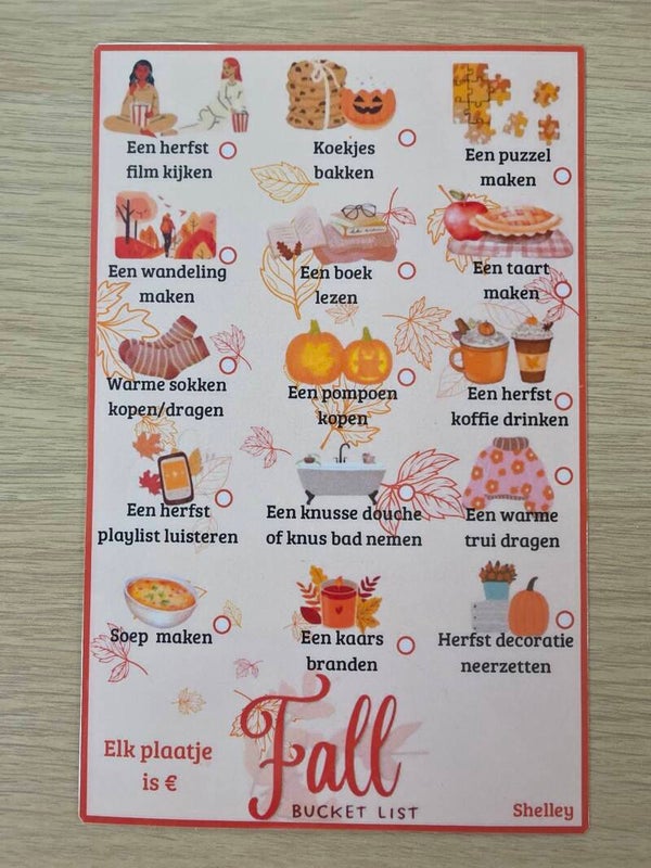 A5 bucketlist herfst
