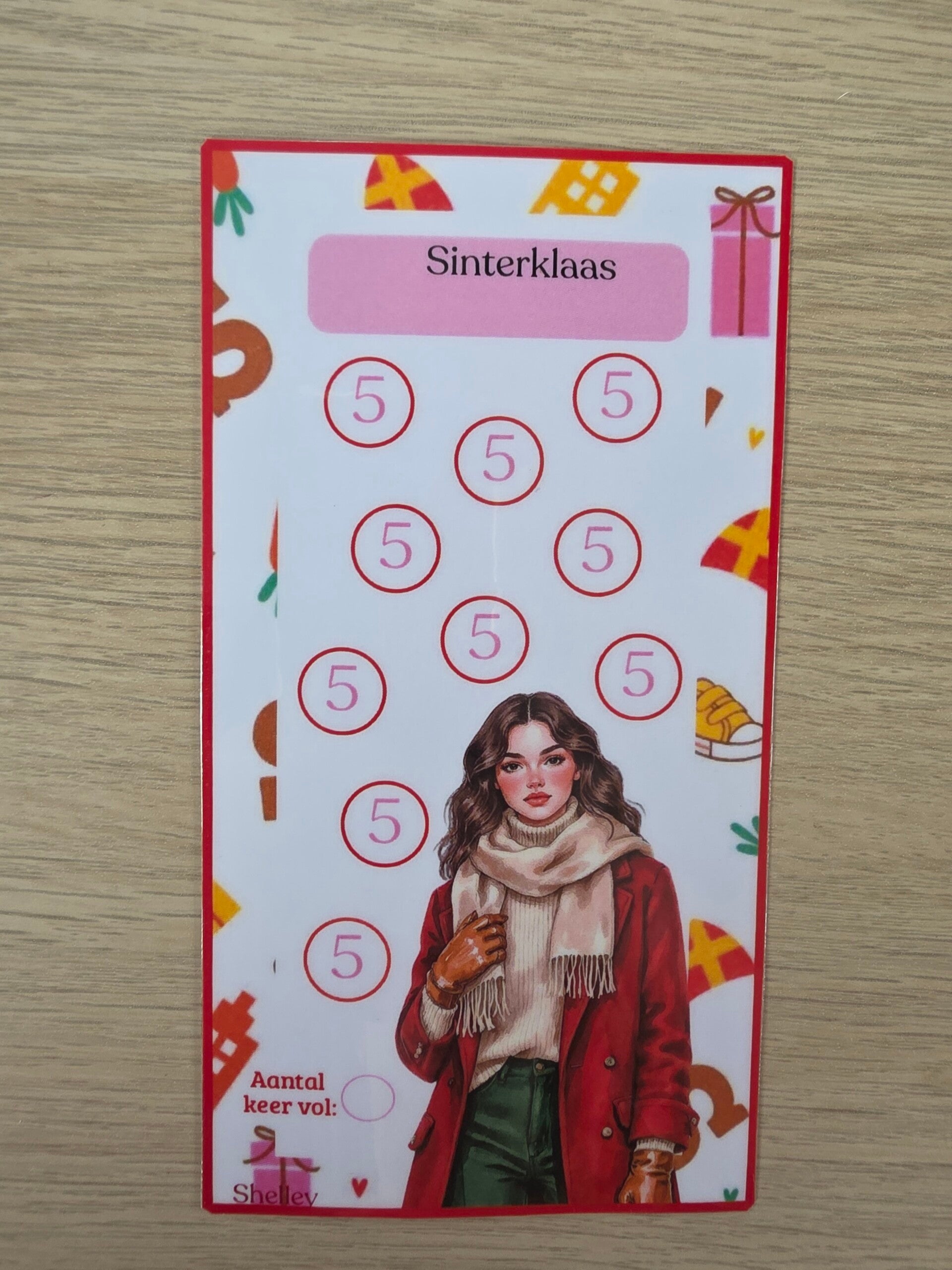 A6 sinterklaas 5 euro meisje