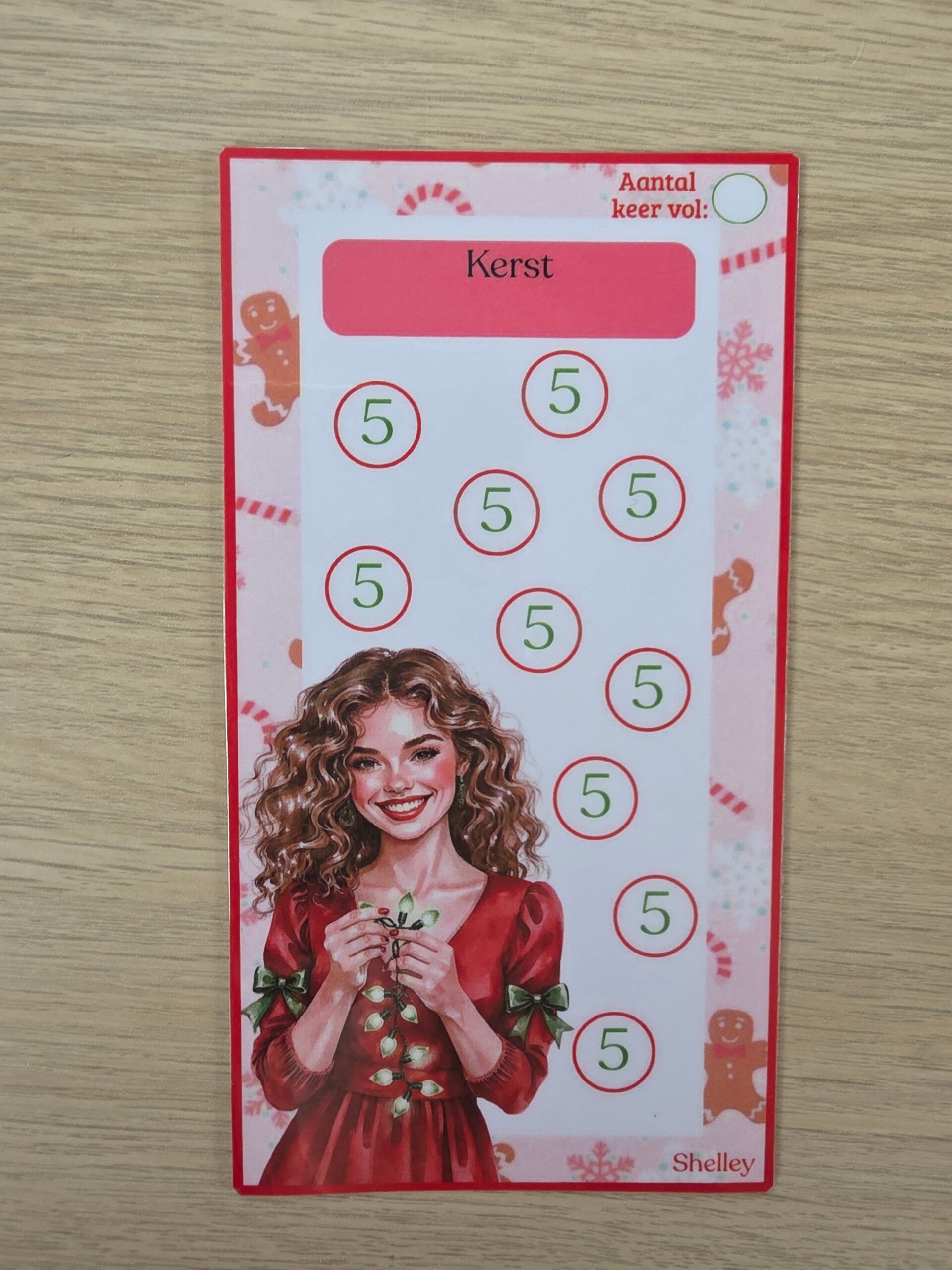 A6 kerst 5 euro meisje