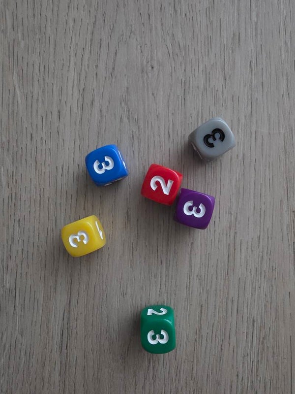 123 dobbelsteen (diverse kleuren)