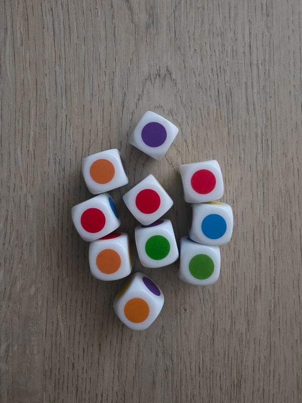 6 kleuren dobbelsteen (oranje)