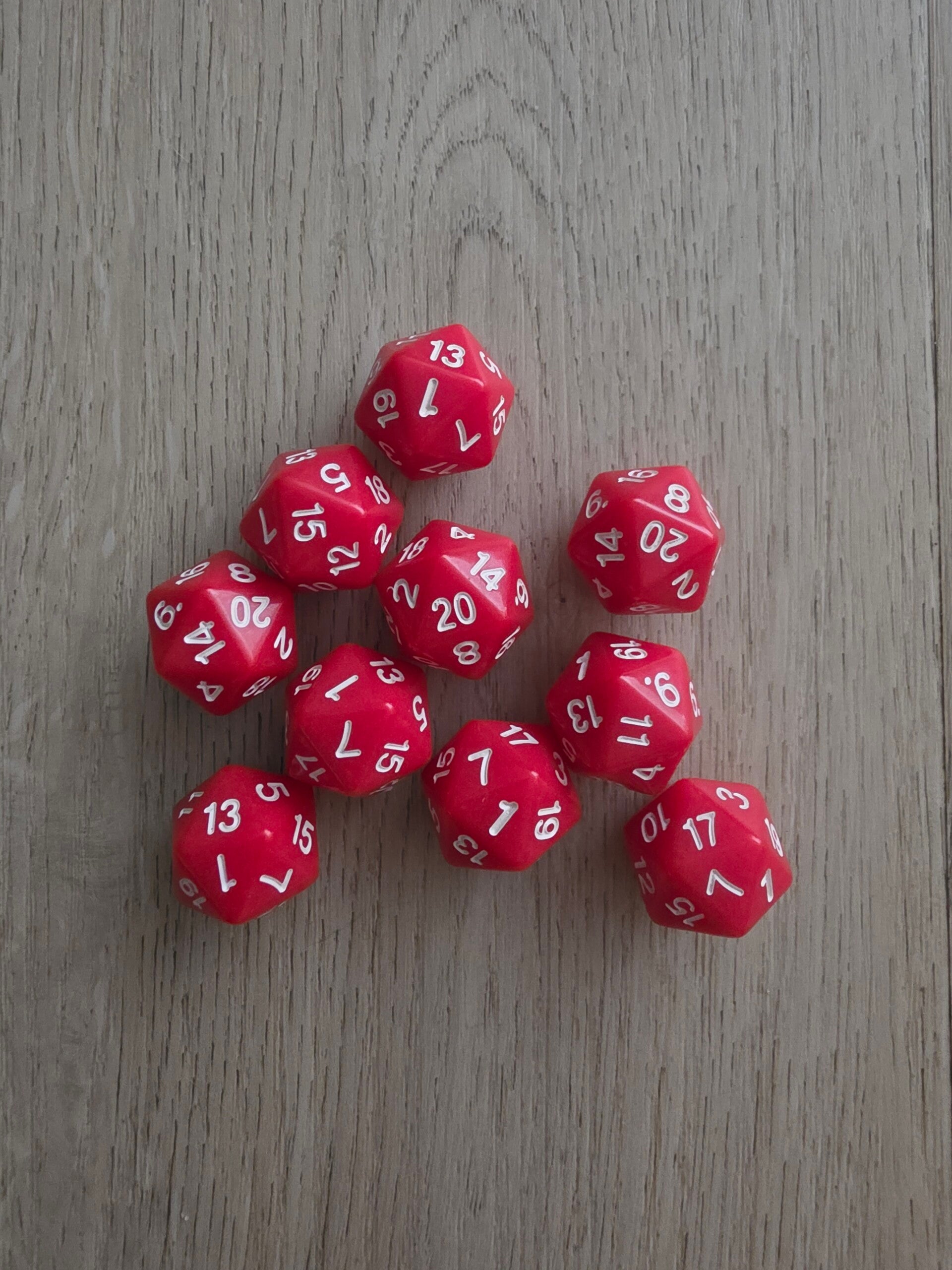 20 zijdige dobbelsteen rood