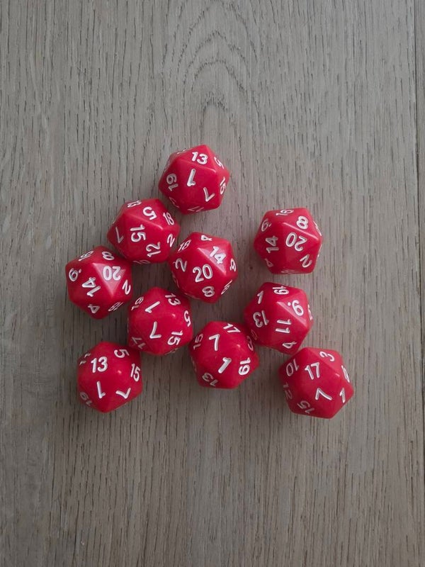 20 zijdige dobbelsteen rood