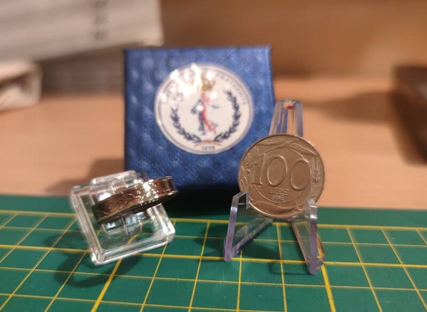 Bague piece de monnaie 100 LIRE italienne