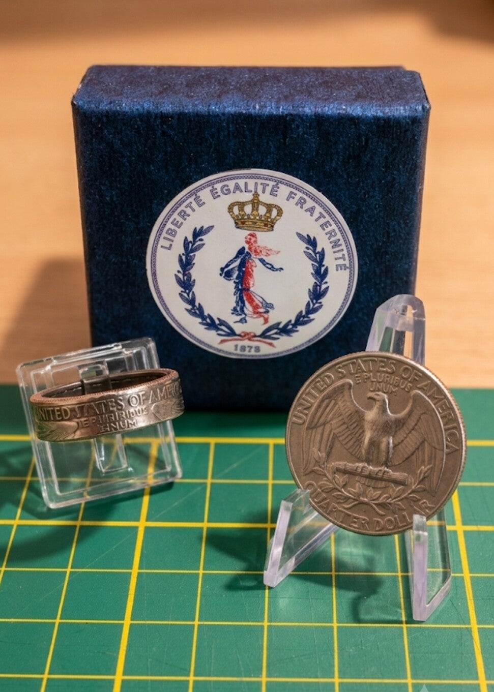Bague pièce de monnaie quarter dollar