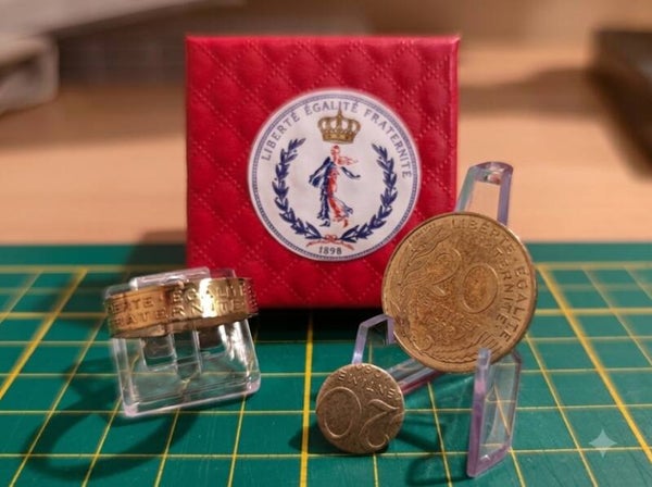 Bague piece de monnaie 20 centimes Marianne