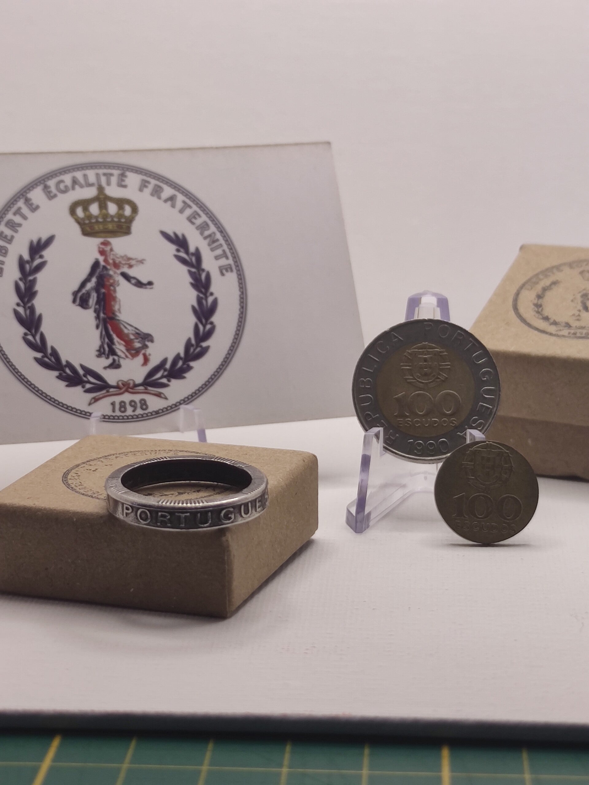 Bague pièce de monnaie portugal
