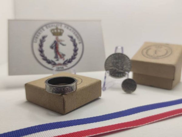 Bague piece de monnaie 1 franc semeuse